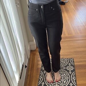 Rag and Bone women Black Leather pants